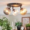 Chehalis Plafonnier, Boule lumineuse 44 cm Ambre, Clair, Fumé, 3 lumières