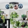 Chehalis Plafonnier, Boule lumineuse 30 cm Bleu, Vert, Cuivré, 4 lumières