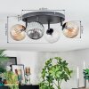 Chehalis Plafonnier, Boule lumineuse Ambre, Clair, Fumé, 4 lumières