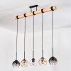 Koyoto Suspension, Boule lumineuse, Suspension Écru, Noir, 5 lumières