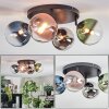 Chehalis Plafonnier, Boule lumineuse Bleu, Chrome, Vert, Clair, Cuivré, Fumé, 4 lumières