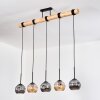 Ripoll Suspension, Boule lumineuse, Suspension Écru, Noir, 5 lumières