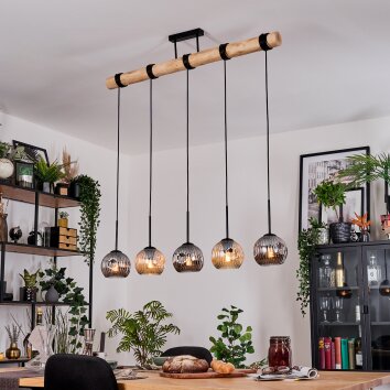 Ripoll Suspension, Boule lumineuse, Suspension Écru, Noir, 5 lumières Ripoll Suspension, Boule lumineuse, Suspension Écru, Noir, 5 lumières