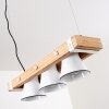 Suspension Oksbol Brun, Bois clair, Blanc, 3 lumières