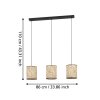 BUTTERBURN Suspension Luminaires Eglo Noir, 3 lumières
