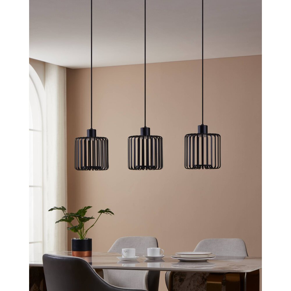GINESTRONE-Z Suspension Luminaires Eglo LED Noir, 3 lumières, Changeur de couleurs main product photo