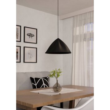 PODERE Suspension Luminaires Eglo Noir, 1 lumière