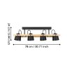 HORNWOOD-Z Plafonnier, Applique murale Luminaires Eglo LED Brun, Noir, 4 lumières, Changeur de couleurs