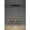 HORNWOOD-Z Suspension Luminaires Eglo LED Brun, Noir, 4 lumières, Changeur de couleurs