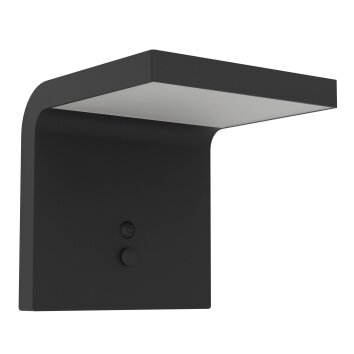 SPIANTE Lampe solaire Luminaires Eglo LED Noir, 1 lumière, Détecteur de mouvement