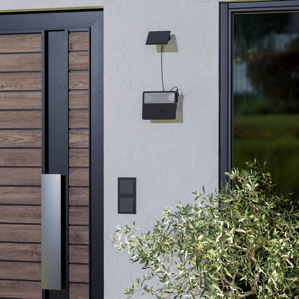 PANETTIERI Lampe solaire Luminaires Eglo LED Noir, 1 lumière, Détecteur de mouvement main product photo