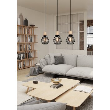 PALMORLA Suspension Luminaires Eglo Brun, Noir, 3 lumières