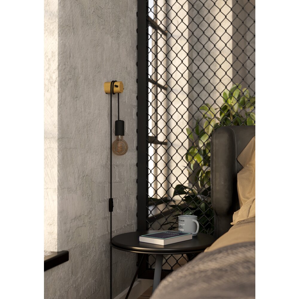 BUDDON Applique murale Luminaires Eglo Brun, Noir, 1 lumière main product photo