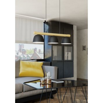 SHERBURN Suspension Luminaires Eglo Brun, Noir, 3 lumières