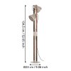 CAWTON Lampadaire Luminaires Eglo Brun, Acier brossé, 2 lumières