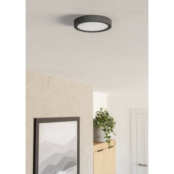 EGLO Plafonnier Luminaires Eglo LED Noir, Changeur de couleurs