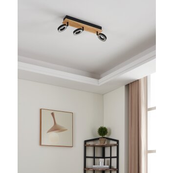RIELVES Plafonnier, Spot de plafond Luminaires Eglo LED Brun, Noir