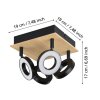 RIELVES Plafonnier, Spot de plafond Luminaires Eglo LED Brun, Noir