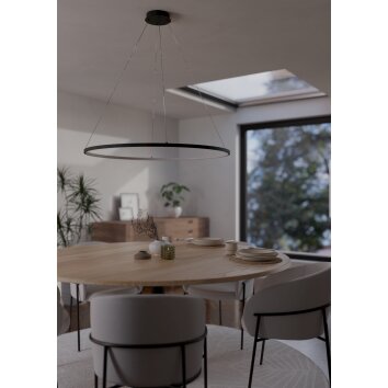 PARRUTA Suspension Luminaires Eglo LED Noir, Télécommandes