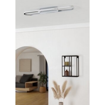 CONIVARENA Plafonnier Luminaires Eglo LED Chrome, Changeur de couleurs CONIVARENA Plafonnier Luminaires Eglo LED Chrome, Changeur de couleurs