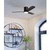 Bündiger Ventilateur de plafond lumineux Luminaires Eglo LED Noir, Télécommandes, Changeur de couleurs