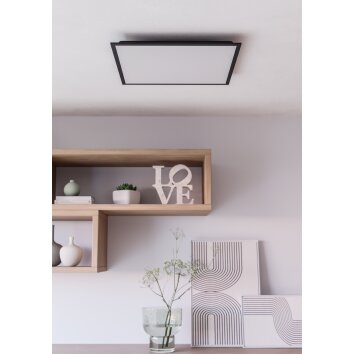 MORADILLO-Z Plafonnier Luminaires Eglo LED Noir, Changeur de couleurs