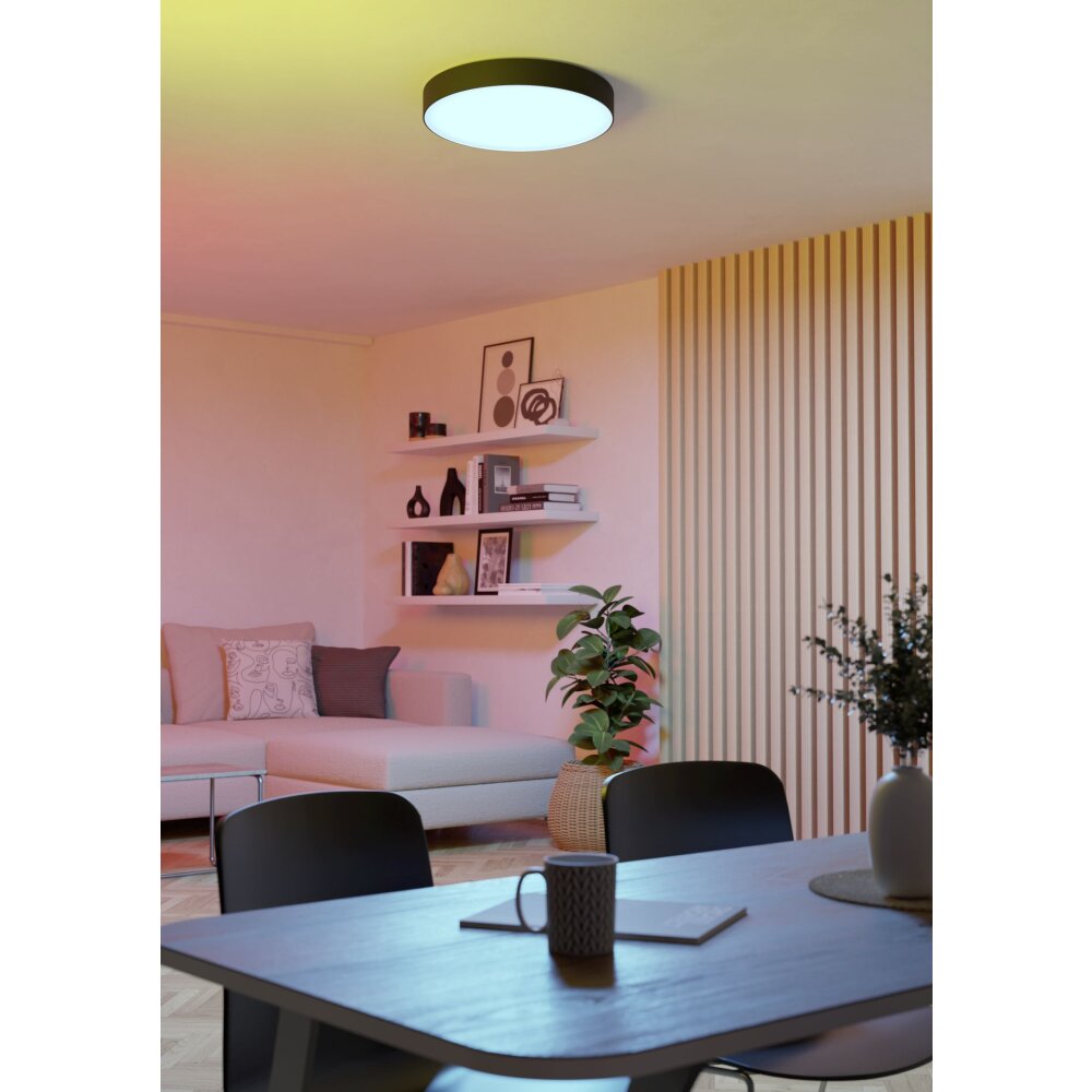 GALLIZZI-Z Plafonnier Luminaires Eglo LED Noir, Changeur de couleurs main product photo