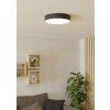 GALLIZZI-Z Plafonnier Luminaires Eglo LED Noir, Changeur de couleurs