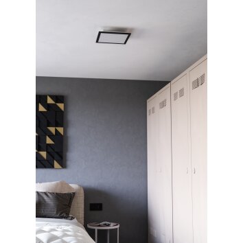 MORADILLO-Z Plafonnier Luminaires Eglo LED Noir, Changeur de couleurs