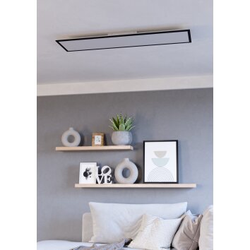 MORADILLO-Z Plafonnier Luminaires Eglo LED Noir, Changeur de couleurs