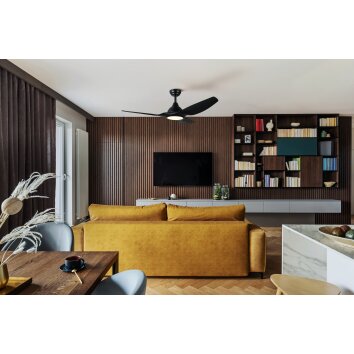 TUNITAS Ventilateur de plafond lumineux Luminaires Eglo LED Noir, Télécommandes, Changeur de couleurs TUNITAS Ventilateur de plafond lumineux Luminaires Eglo LED Noir, Télécommandes, Changeur de couleurs