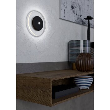 TREPELLA Applique murale Luminaires Eglo LED Noir, Détecteur de mouvement, Télécommandes, Changeur de couleurs