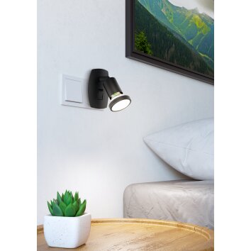 PARRINI Lampe à prise électrique Luminaires Eglo LED Noir