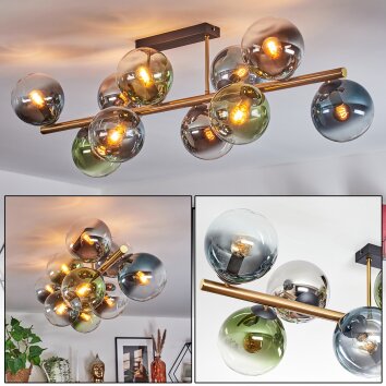 Gastor Plafonnier, Boule lumineuse Or, Noir, 10 lumières