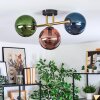 Gastor Plafonnier, Boule lumineuse Or, Noir, 3 lumières