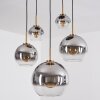 Koyoto Suspension, Boule lumineuse, Suspension Or, Noir, 5 lumières