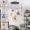 Koyoto Suspension, Boule lumineuse, Suspension Or, Noir, 5 lumières