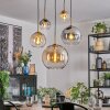 Koyoto Suspension, Boule lumineuse, Suspension Or, Noir, 5 lumières