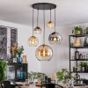 Koyoto Suspension, Boule lumineuse, Suspension Or, Noir, 5 lumières