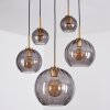 Koyoto Suspension, Boule lumineuse, Suspension Or, Noir, 5 lumières