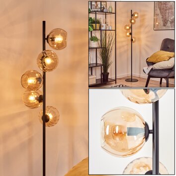 Koyoto Boule lumineuse, Lampadaire Ambre, 5 lumières