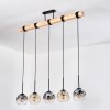 Ripoll Suspension, Boule lumineuse, Suspension Écru, Noir, 5 lumières