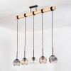 Ripoll Suspension, Boule lumineuse, Suspension Écru, Noir, 5 lumières
