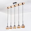 Ripoll Suspension, Boule lumineuse, Suspension Écru, Noir, 5 lumières