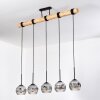 Ripoll Suspension, Boule lumineuse, Suspension Écru, Noir, 5 lumières