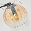 Koyoto Boule lumineuse, Lampadaire Ambre, Clair, Fumé, 5 lumières