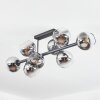 Koyoto Plafonnier, Boule lumineuse Chrome, Clair, Fumé, 8 lumières