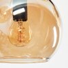 Koyoto Plafonnier, Boule lumineuse Ambre, Chrome, Fumé, 8 lumières