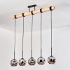 Ripoll Suspension, Boule lumineuse, Suspension Écru, Noir, 5 lumières