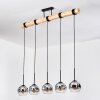 Ripoll Suspension, Boule lumineuse, Suspension Écru, Noir, 5 lumières